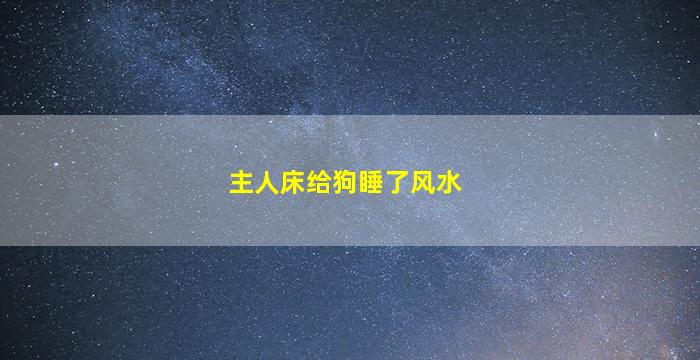 主人床给狗睡了风水(主人床给狗睡了风水好吗)-图1